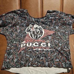 Vtg Pucci Bendi Body Builder Rag Top Neon Shirt Gym 90s Golden Era Hoist Mass XL